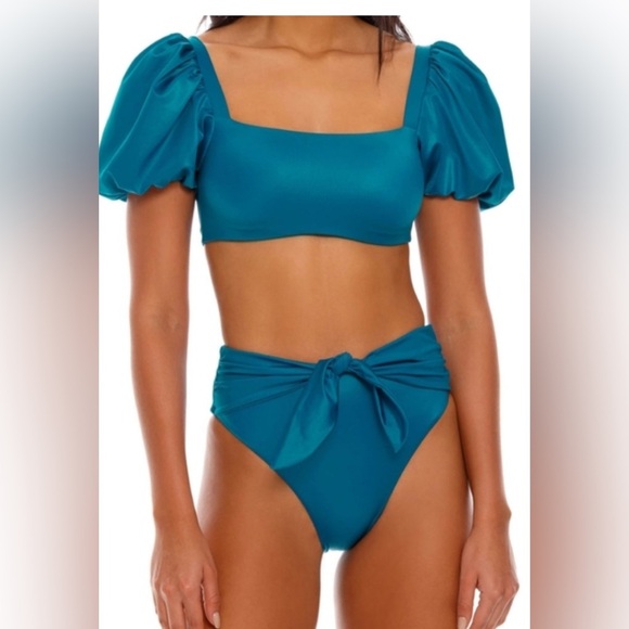 NWT Agua Bendita NWT Calista Small Bikini Top Isabella Small Bikini Bottoms Set - Picture 8 of 16